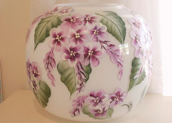 Hand Painted White Vase by Carolotta